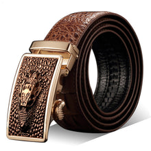 Load image into Gallery viewer, Men's Genuine Leather Belt Crocodile Pattern Belt Man's Belt Belt Whole Automatic Buckle Pant Belt
