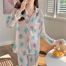 Load image into Gallery viewer, INS Style Cartoon Cute Bear Women's Pajamas Long Sleeve Sweet Casual Long Sleeve Pants Loungewear