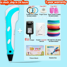 Load image into Gallery viewer, 3D Pen for Children 3D Drawing Printing Pen with LCD Screen Compatible PLA Filament Toys for Kids Christmas Birthday Gift