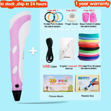 Load image into Gallery viewer, 3D Pen for Children 3D Drawing Printing Pen with LCD Screen Compatible PLA Filament Toys for Kids Christmas Birthday Gift