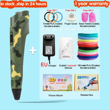 Load image into Gallery viewer, 3D Pen for Children 3D Drawing Printing Pen with LCD Screen Compatible PLA Filament Toys for Kids Christmas Birthday Gift