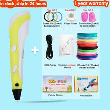 Load image into Gallery viewer, 3D Pen for Children 3D Drawing Printing Pen with LCD Screen Compatible PLA Filament Toys for Kids Christmas Birthday Gift