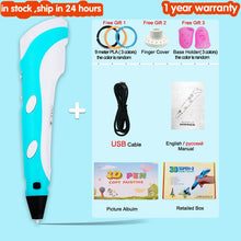 Load image into Gallery viewer, 3D Pen for Children 3D Drawing Printing Pen with LCD Screen Compatible PLA Filament Toys for Kids Christmas Birthday Gift