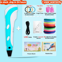 Load image into Gallery viewer, 3D Pen for Children 3D Drawing Printing Pen with LCD Screen Compatible PLA Filament Toys for Kids Christmas Birthday Gift