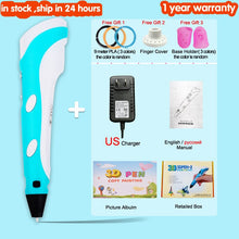 Load image into Gallery viewer, 3D Pen for Children 3D Drawing Printing Pen with LCD Screen Compatible PLA Filament Toys for Kids Christmas Birthday Gift