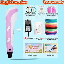 Load image into Gallery viewer, 3D Pen for Children 3D Drawing Printing Pen with LCD Screen Compatible PLA Filament Toys for Kids Christmas Birthday Gift