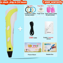 Load image into Gallery viewer, 3D Pen for Children 3D Drawing Printing Pen with LCD Screen Compatible PLA Filament Toys for Kids Christmas Birthday Gift