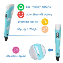 Load image into Gallery viewer, 3D Printing Pen DIY Drawing Pen With LCD Display 3D Pen With 20 Colors 100 Meter PLA Filament Christmas Birthday Gift for Child