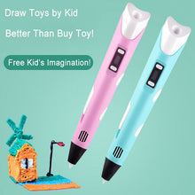 Load image into Gallery viewer, 3D Printing Pen DIY Drawing Pen With LCD Display 3D Pen With 20 Colors 100 Meter PLA Filament Christmas Birthday Gift for Child