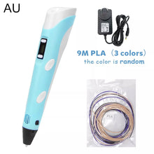 Load image into Gallery viewer, 3D Printing Pen DIY Drawing Pen With LCD Display 3D Pen With 20 Colors 100 Meter PLA Filament Christmas Birthday Gift for Child