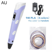 Load image into Gallery viewer, 3D Printing Pen DIY Drawing Pen With LCD Display 3D Pen With 20 Colors 100 Meter PLA Filament Christmas Birthday Gift for Child