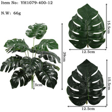 Load image into Gallery viewer, Artificial Green Plant Potted Flower Feel Leaf Artificial Monstera Leaf Home Decoration Plant Simulation Green Plant