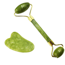 Load image into Gallery viewer, Jade Beauty Container Xiuyu Roller Massager Jade Roller Facial Scraping Plate Gift Box Set