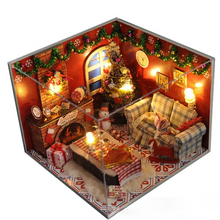 Load image into Gallery viewer, DIY Mini Doll House Christmas Dust Cover with Light