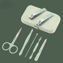 Load image into Gallery viewer, Nail Public Lift Matcha Green 7-Piece Manicure Nail Beauty Tool Set Cross-Border Nail Scissors 7-Piece Set Nail Clippers Full Set