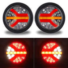 Load image into Gallery viewer, 4 inch 12V 24V Round LED Taillights Truck Rear Lights For Trailers 4x4 Van Pickup Tail Lamp Dynamic Turn Signal Stop Light