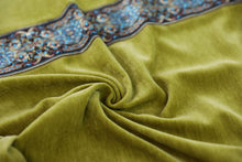 Load image into Gallery viewer, Embroidered Tablecloth Green Double-Sided Velvet Lace Rectangular Tablecloth