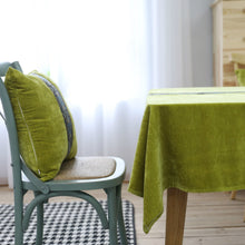 Load image into Gallery viewer, Embroidered Tablecloth Green Double-Sided Velvet Lace Rectangular Tablecloth