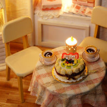 Load image into Gallery viewer, Dollhouse Miniature with Furniture, Cake Diary DIY Wooden Dollhouse Kit plus Dust Proof and Music Movement,