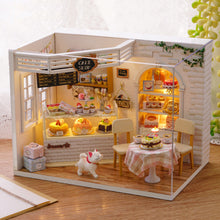 Load image into Gallery viewer, Dollhouse Miniature with Furniture, Cake Diary DIY Wooden Dollhouse Kit plus Dust Proof and Music Movement,