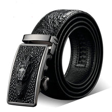 Load image into Gallery viewer, Men's Genuine Leather Belt Crocodile Pattern Belt Man's Belt Belt Whole Automatic Buckle Pant Belt