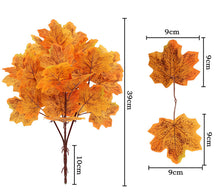 Load image into Gallery viewer, 5PCs Simulation Maple Leaf Bouquet Halloween Decorative Leaves Decorative Greenery