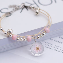 Load image into Gallery viewer, Glass Dried Flower Plant Bracelet Korean Simple Personalized Hipster Cherry Blossom Student Gift Ceramic Ornament
