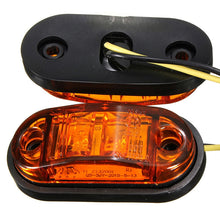 Load image into Gallery viewer, 4PCS yellow LED 2.5INCH 2 Diode Light Oval Clearance Trailer Truck LED Side Marker Lamp 12V 24V Waterproof