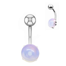 Load image into Gallery viewer, Navel Rings Crystal Belly Button Ring Bar Body Piercing Jewelry 16G Opal Navel Button Belly Rings