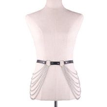 Load image into Gallery viewer, Gothic Punk Women Leather Chain Belt Black Belt Belt Adjustable Full Body Belt Harajuku Dance Belt