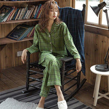 Load image into Gallery viewer, Winter New Full Cotton Pajamas Women Long Sleeve V Lead Lattice Sleepwear