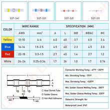 Load image into Gallery viewer, 50/10 PCS Solder Seal Wire Connectors - Heat Shrink Solder Butt Connectors - Solder Terminals Kit - Automotive Marine Insulated