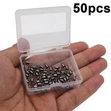 Load image into Gallery viewer, Fishhook Fishing Barrel Bearing Rolling Swivel Solid Ring LB Lures Connector 14 Size Fishing Tackle Accessories Fish Tool 50-100pcs/box
