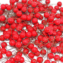 Load image into Gallery viewer, 100-300Pcs Pearl Stamens Artificial Flower Small Berries Cherry For Wedding Party Gift Box Christmas DIY Wreath Home Decorations