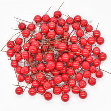 Load image into Gallery viewer, 100-300Pcs Pearl Stamens Artificial Flower Small Berries Cherry For Wedding Party Gift Box Christmas DIY Wreath Home Decorations