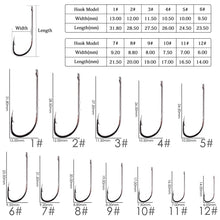 Load image into Gallery viewer, Fishhook 50pcs/ Box Long Shank Fishing Hook 1#-10# Fish Hooks High Carbon Steel Sharp Barbed Offset Narrow Bait Hook Fishhook