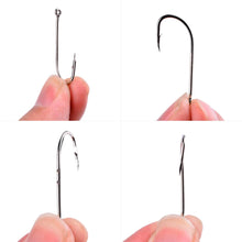 Load image into Gallery viewer, Fishhook 50pcs/ Box Long Shank Fishing Hook 1#-10# Fish Hooks High Carbon Steel Sharp Barbed Offset Narrow Bait Hook Fishhook