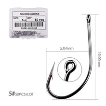 Load image into Gallery viewer, Fishhook 50pcs 10pcs Coating High Carbon Stainless Steel Barbed Carp Fishing Hooks Pack with Retail Original Box Fishing Hook Tackle