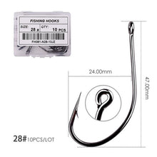 Load image into Gallery viewer, Fishhook 50pcs 10pcs Coating High Carbon Stainless Steel Barbed Carp Fishing Hooks Pack with Retail Original Box Fishing Hook Tackle