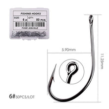 Load image into Gallery viewer, Fishhook 50pcs 10pcs Coating High Carbon Stainless Steel Barbed Carp Fishing Hooks Pack with Retail Original Box Fishing Hook Tackle