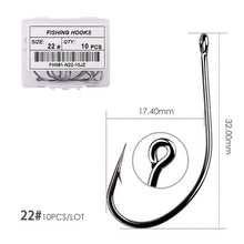 Load image into Gallery viewer, Fishhook 50pcs 10pcs Coating High Carbon Stainless Steel Barbed Carp Fishing Hooks Pack with Retail Original Box Fishing Hook Tackle