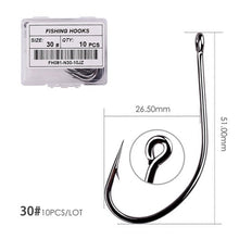 Load image into Gallery viewer, Fishhook 50pcs 10pcs Coating High Carbon Stainless Steel Barbed Carp Fishing Hooks Pack with Retail Original Box Fishing Hook Tackle