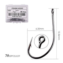 Load image into Gallery viewer, Fishhook 50pcs 10pcs Coating High Carbon Stainless Steel Barbed Carp Fishing Hooks Pack with Retail Original Box Fishing Hook Tackle