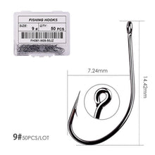 Load image into Gallery viewer, Fishhook 50pcs 10pcs Coating High Carbon Stainless Steel Barbed Carp Fishing Hooks Pack with Retail Original Box Fishing Hook Tackle