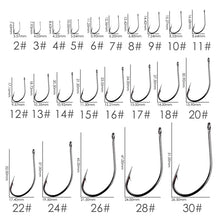 Load image into Gallery viewer, Fishhook 50pcs 10pcs Coating High Carbon Stainless Steel Barbed Carp Fishing Hooks Pack with Retail Original Box Fishing Hook Tackle