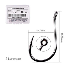 Load image into Gallery viewer, Fishhook 50pcs / 20pcs / Box Circle Carp Eyed Fishing Hook Size 2-22# Ring eye Japan Fishhooks Fishing Hooks Single Jig Fish Hook Tackle