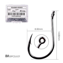 Load image into Gallery viewer, Fishhook 50pcs / 20pcs / Box Circle Carp Eyed Fishing Hook Size 2-22# Ring eye Japan Fishhooks Fishing Hooks Single Jig Fish Hook Tackle