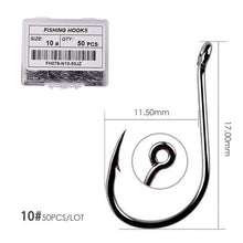 Load image into Gallery viewer, Fishhook 50pcs / 20pcs / Box Circle Carp Eyed Fishing Hook Size 2-22# Ring eye Japan Fishhooks Fishing Hooks Single Jig Fish Hook Tackle