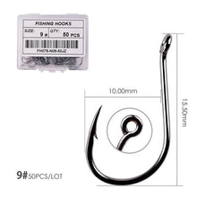 Load image into Gallery viewer, Fishhook 50pcs / 20pcs / Box Circle Carp Eyed Fishing Hook Size 2-22# Ring eye Japan Fishhooks Fishing Hooks Single Jig Fish Hook Tackle