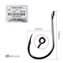 Load image into Gallery viewer, Fishhook 50pcs / 20pcs / Box Circle Carp Eyed Fishing Hook Size 2-22# Ring eye Japan Fishhooks Fishing Hooks Single Jig Fish Hook Tackle